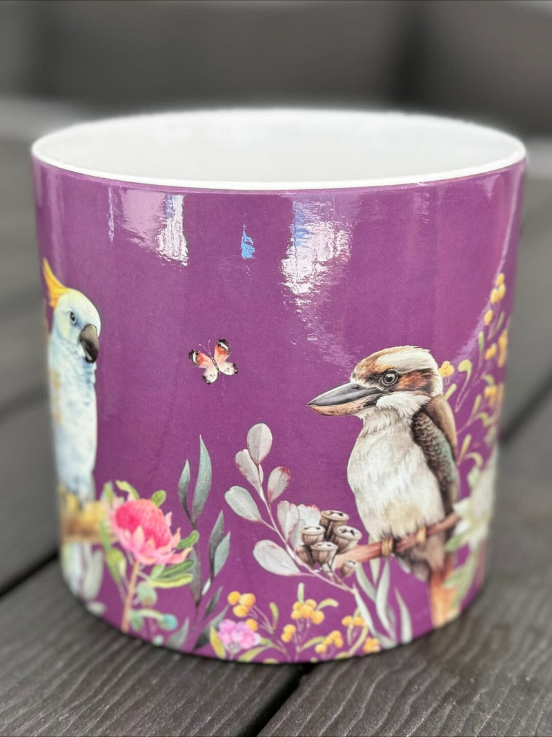 Native Flora & Fauna Ceramic Pot - 12.5cm Bright Designs Plant Pots The Sweet Giftorium