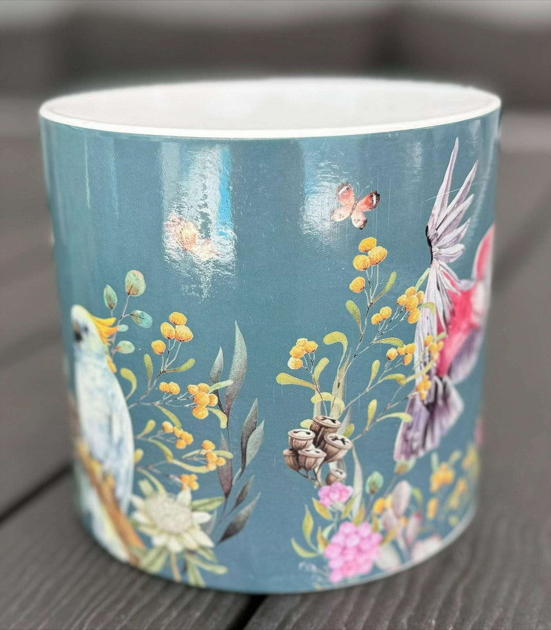 Native Flora & Fauna Ceramic Pot - 12.5cm Bright Designs Plant Pots The Sweet Giftorium Deep Blue