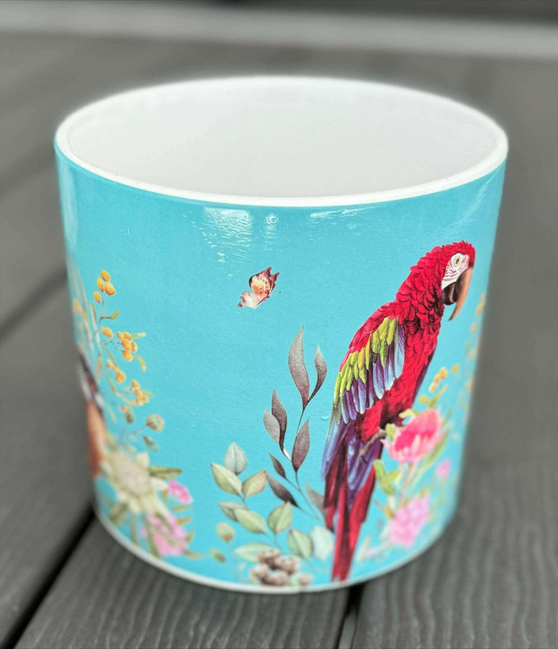 Native Flora & Fauna Ceramic Pot - 12.5cm Bright Designs Plant Pots The Sweet Giftorium Bright Blue