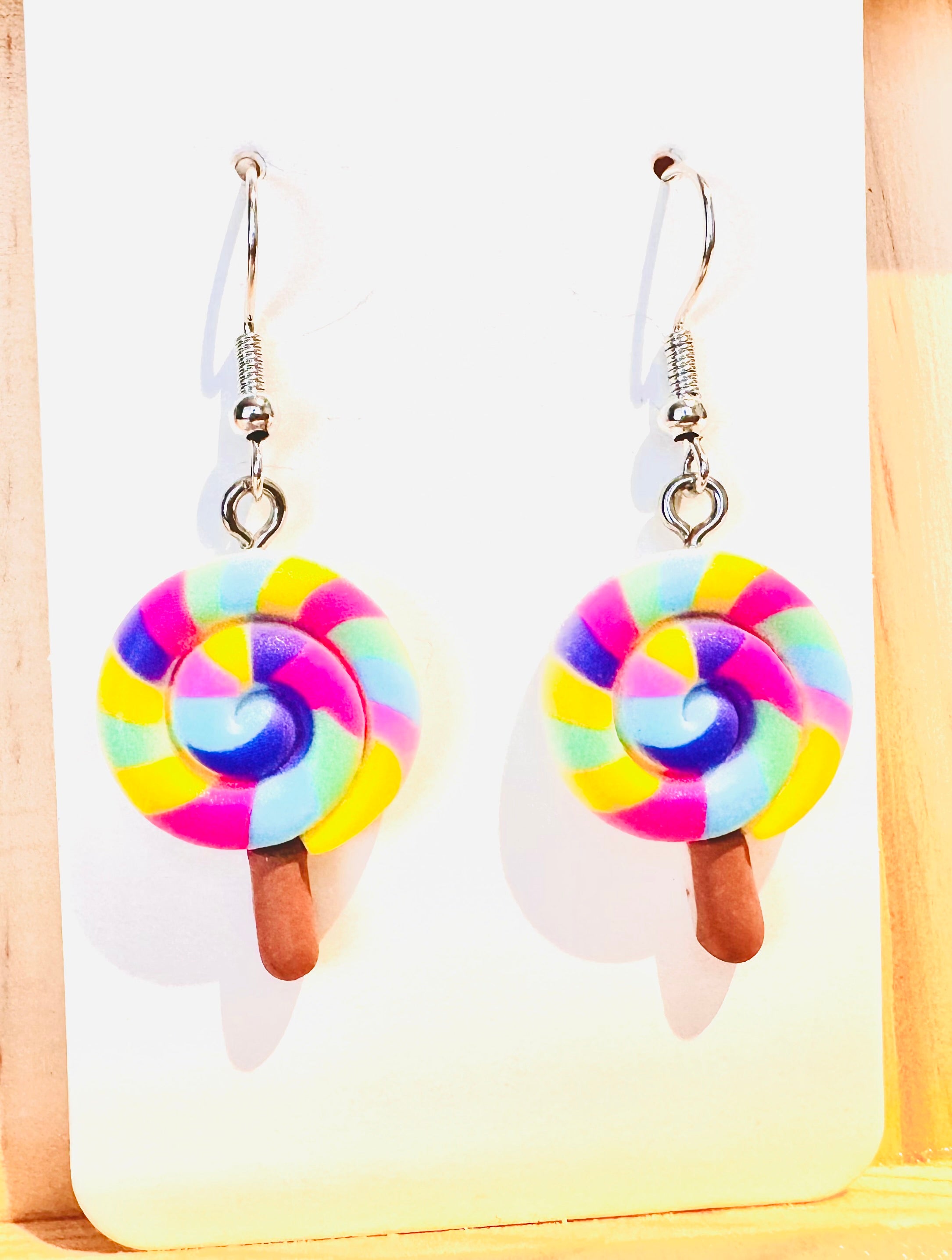 Tiny Rainbow Lollipop Earrings