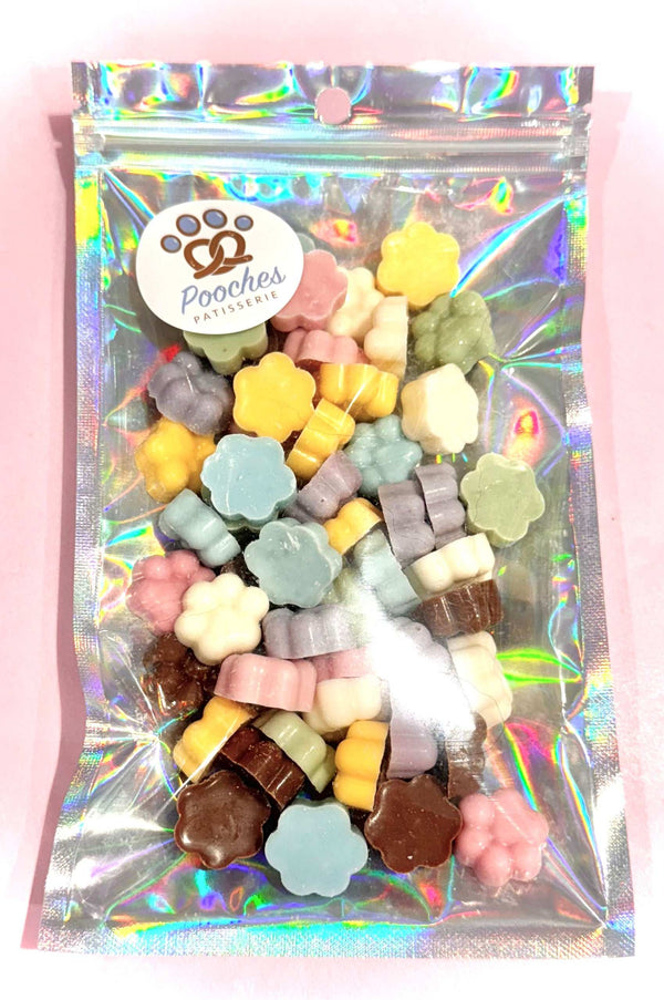 Yoghurt/Carob Paws 130g Bag for Dogs - Pooches Patisserie