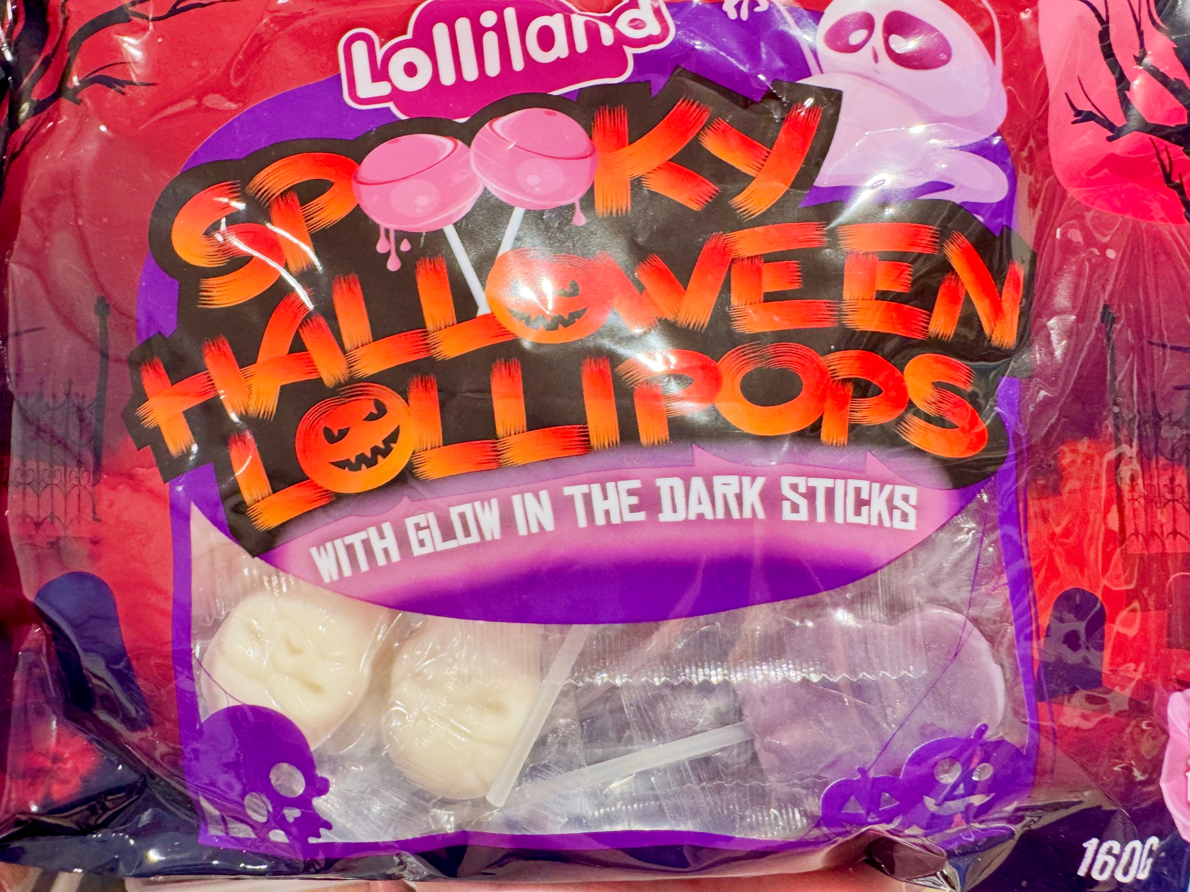 Spooky Halloween Lollipops with Glow In The Dark sticks! Pk 20 pops