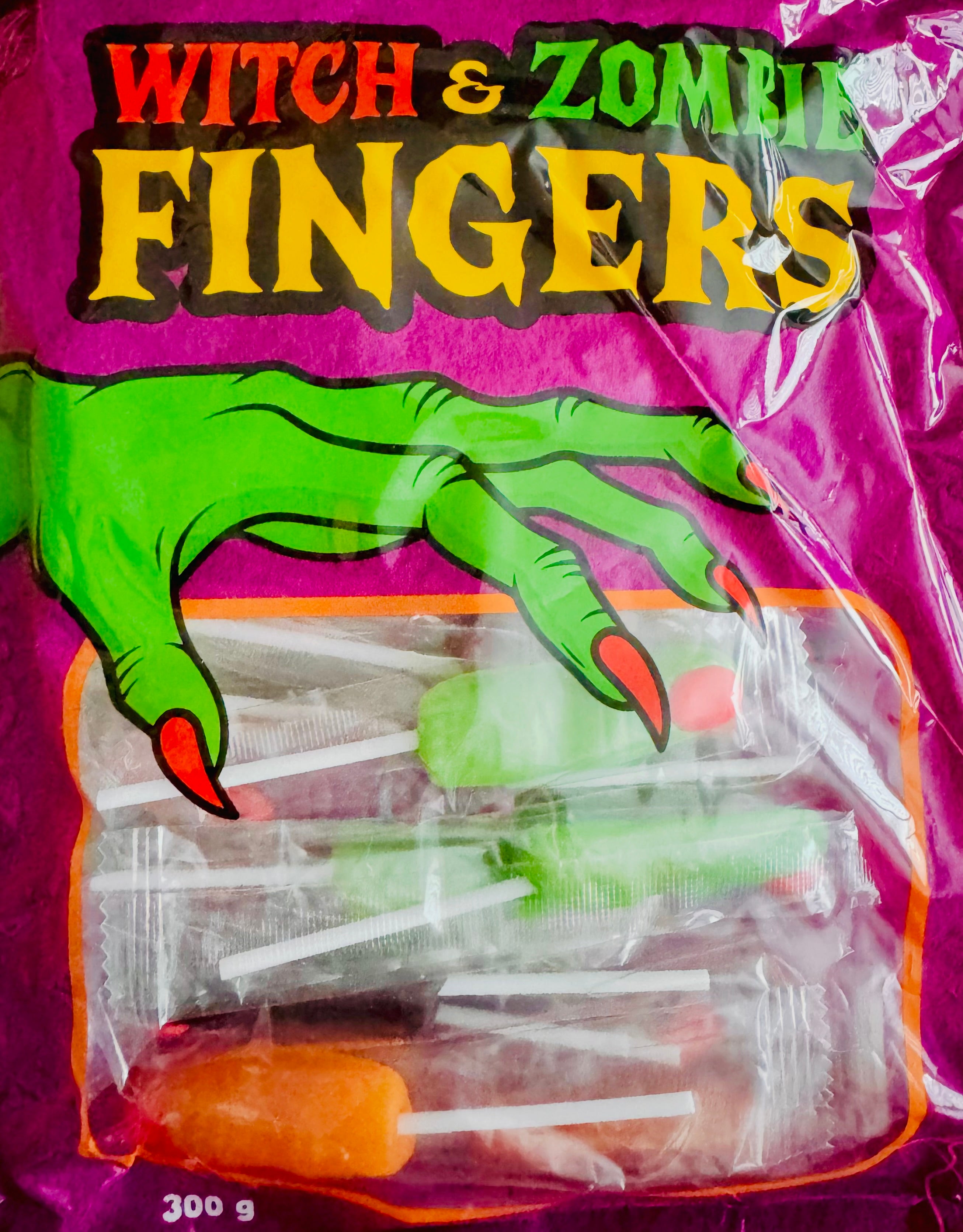Lolliland Witch & Zombie Fingers 300g Bag (Approx 15 lollipops)