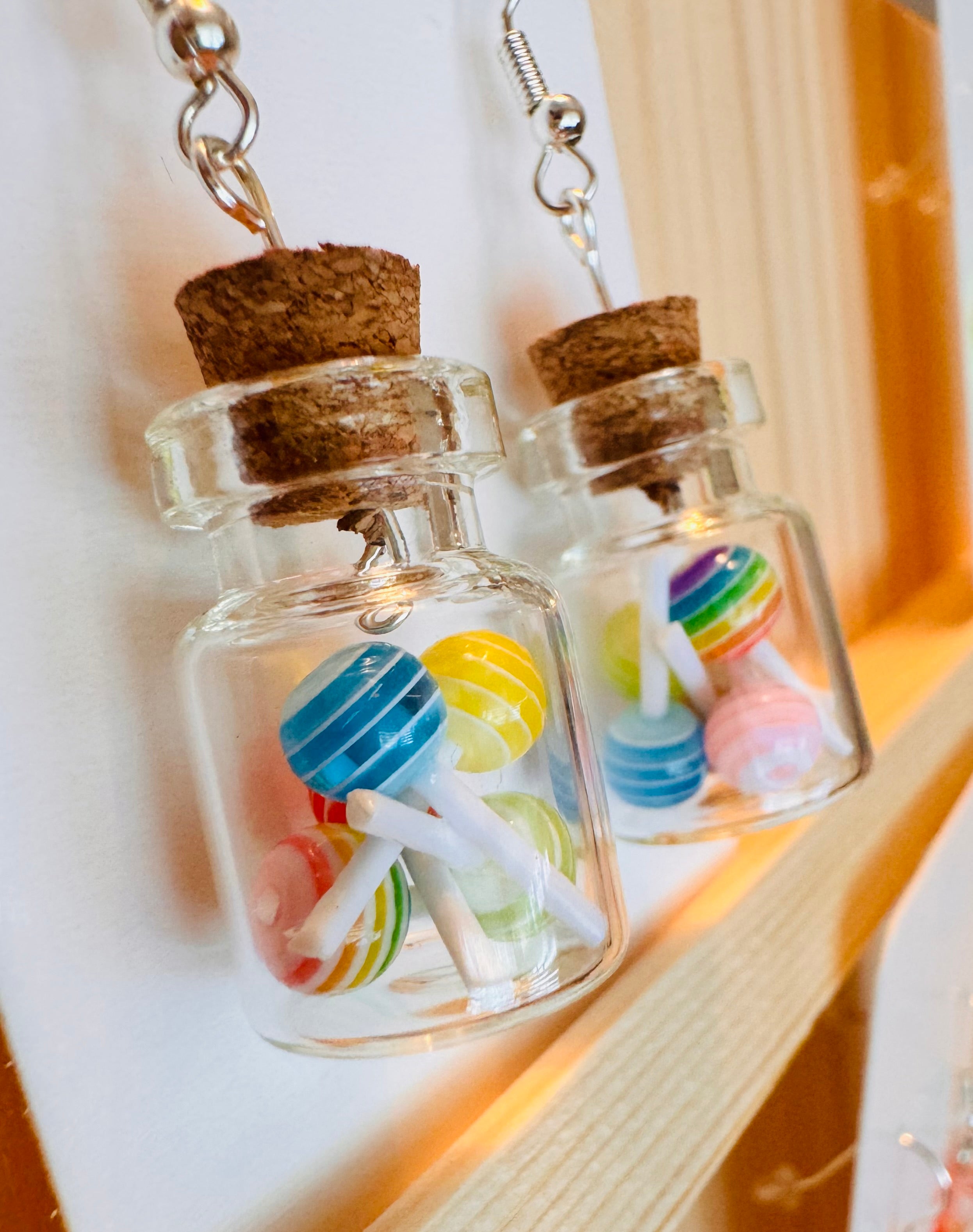 Glass Lollipop Jar Earrings