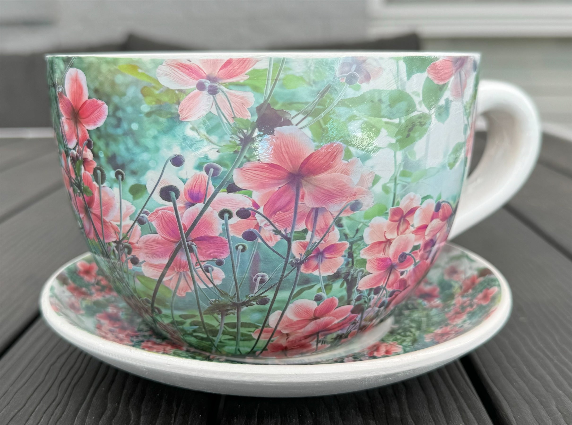 Native Flora & Fauna Cup and Saucer Planter - 19cm Floral Designs