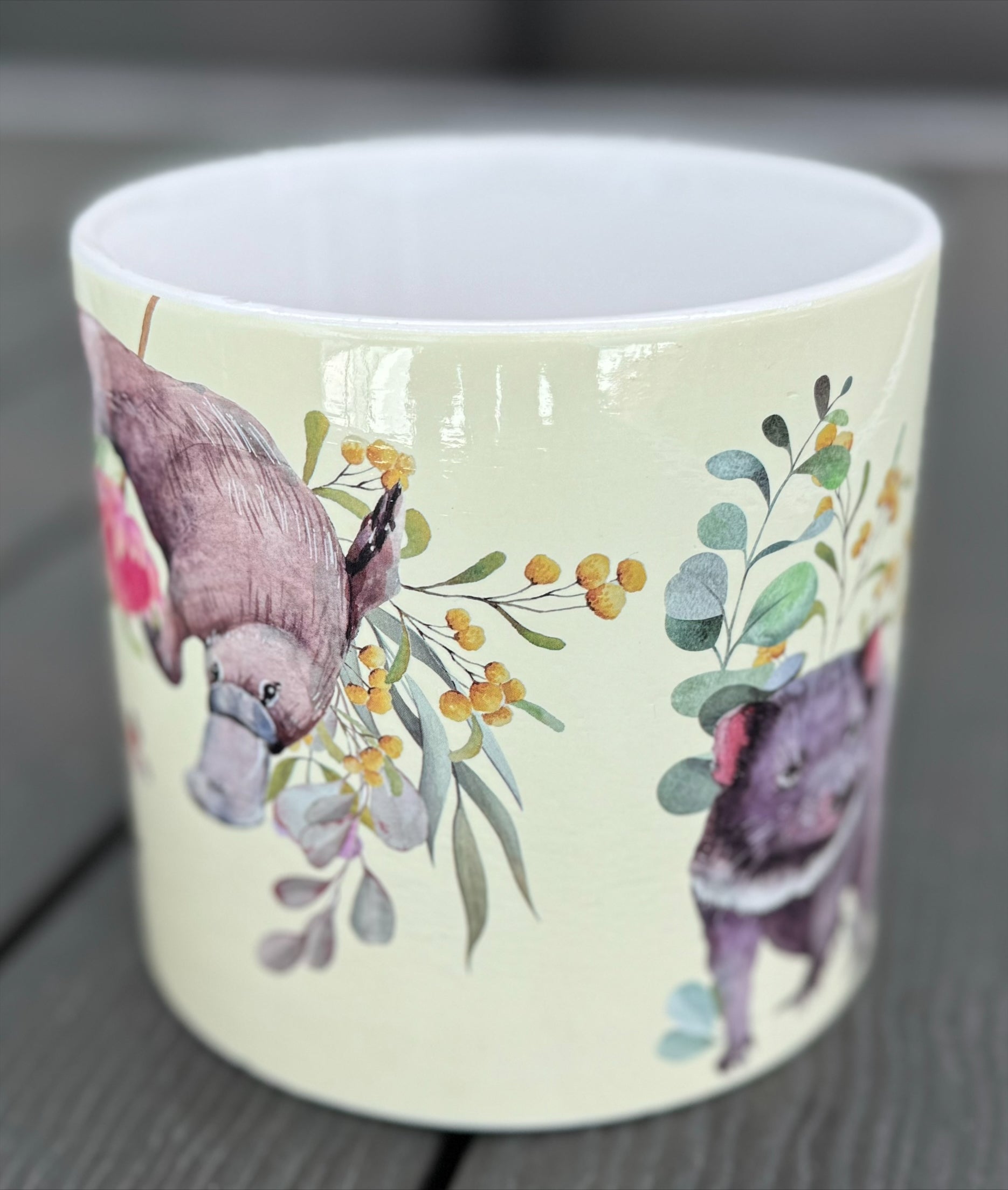 Native Flora & Fauna Ceramic Pot - 12.5cm Pastel Designs