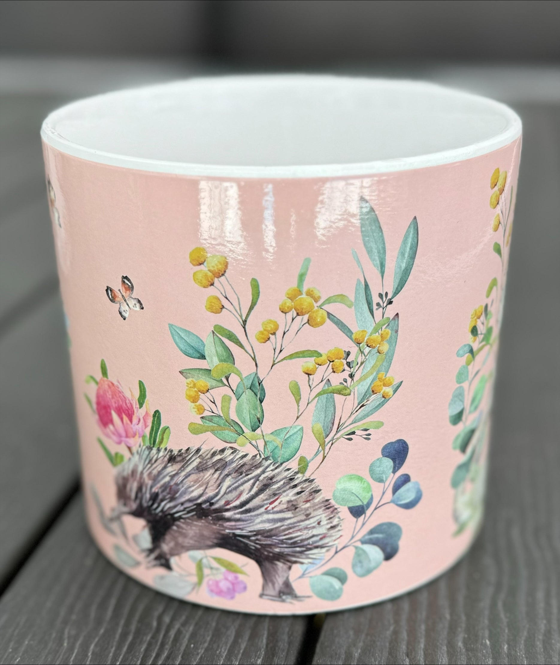 Native Flora & Fauna Ceramic Pot - 12.5cm Pastel Designs