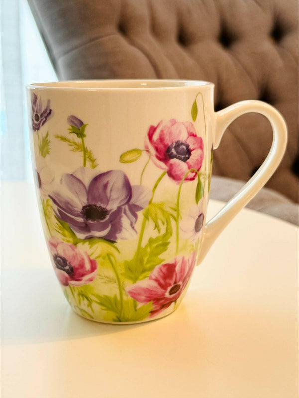 Floral Mugs - 285ml Drinkware The Sweet Giftorium White 