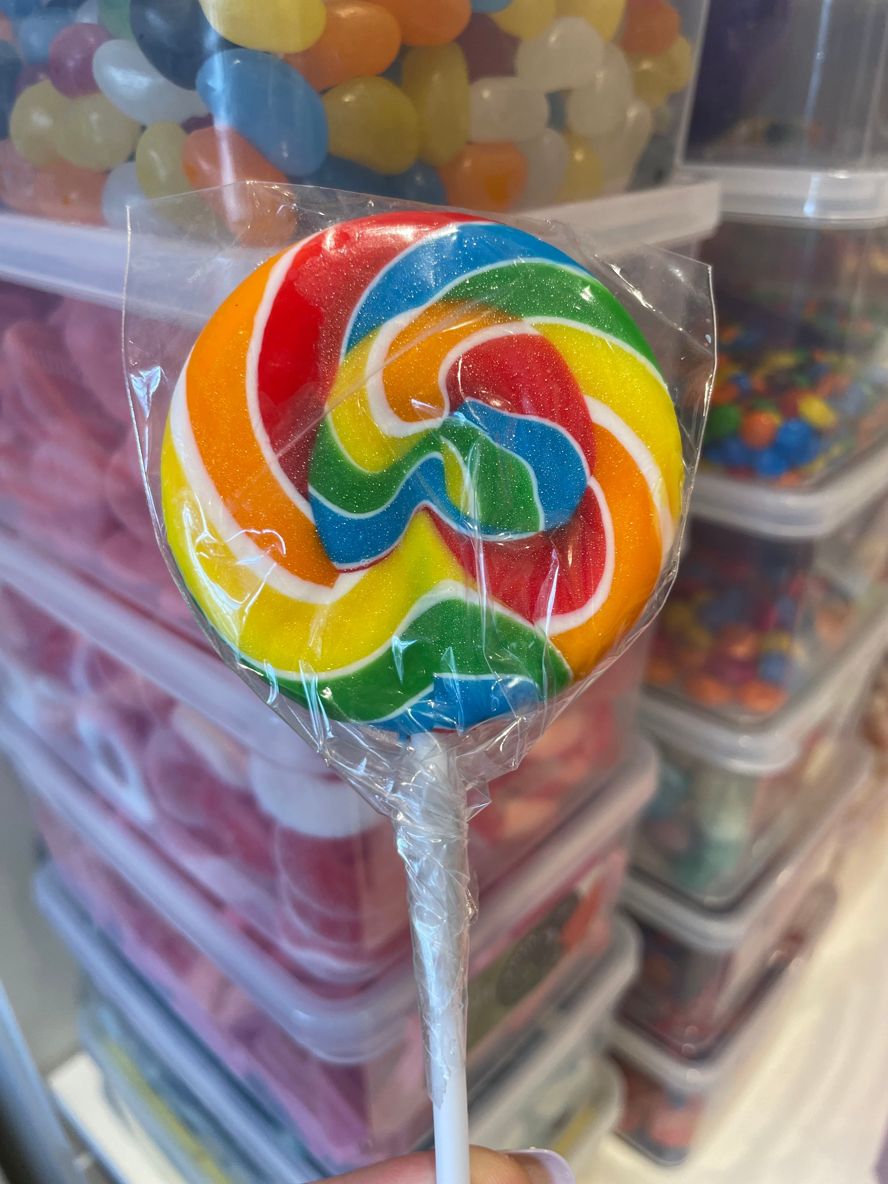 Sweet Treats Large Swirl Pops Rainbow - 6cm wide