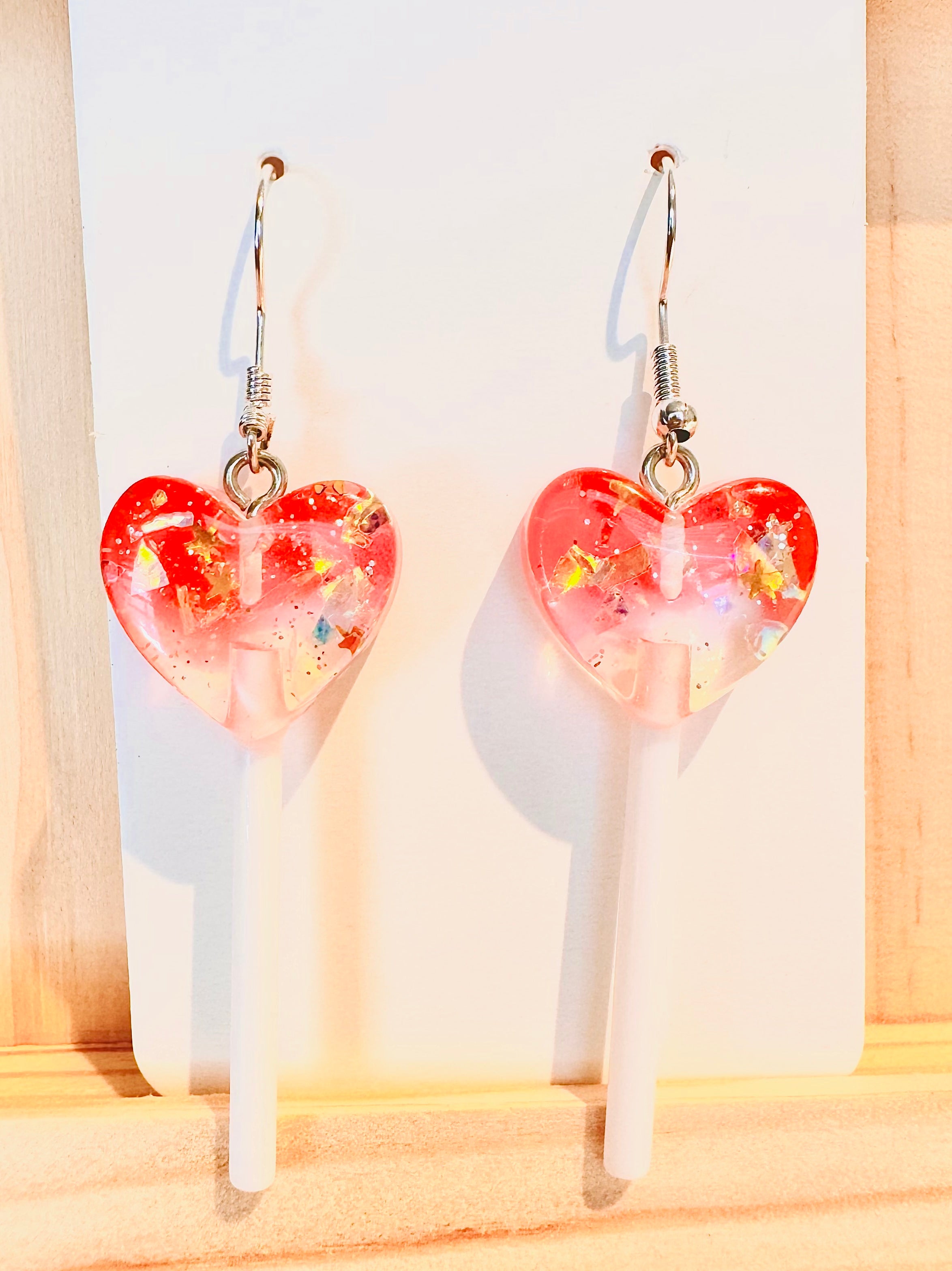 Peach Sparkle Lolly Earrings