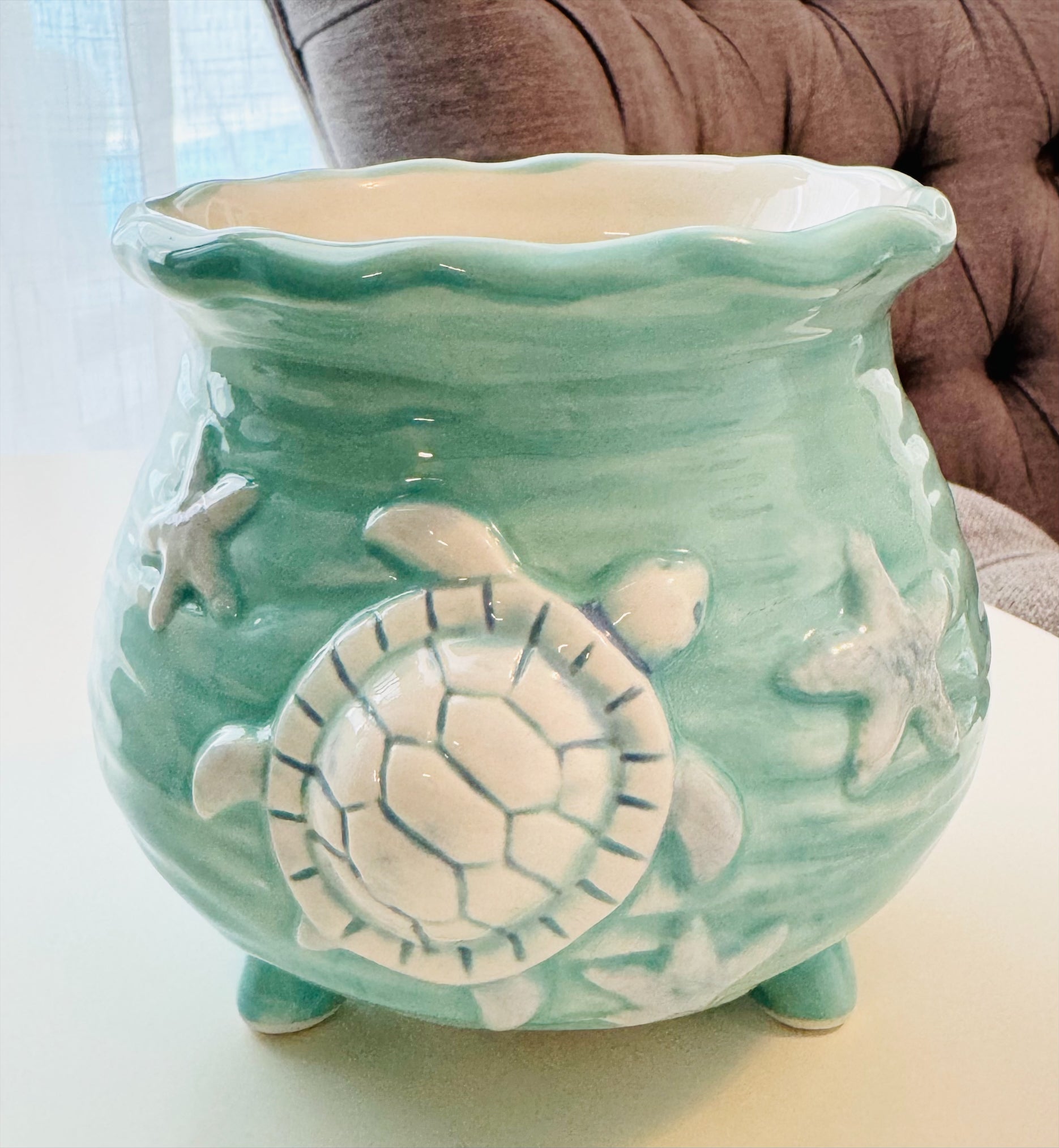 Sealife Design Ceramic Pot - 12cm