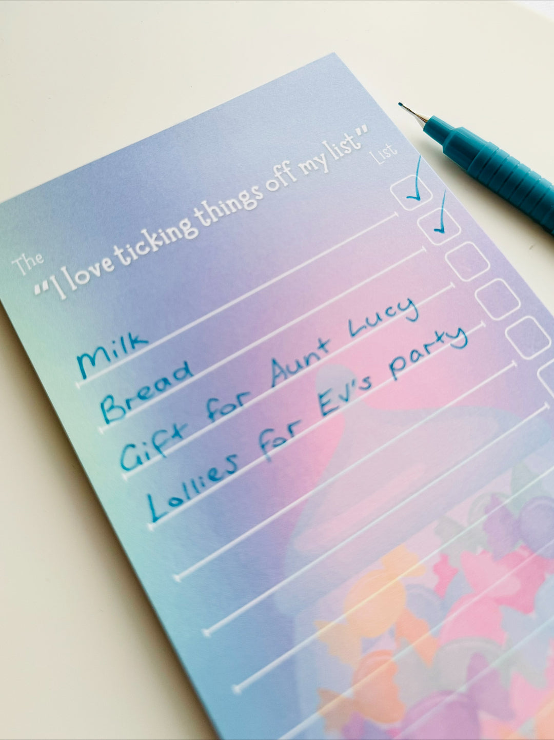 The "I love ticking things off my list" list notepads